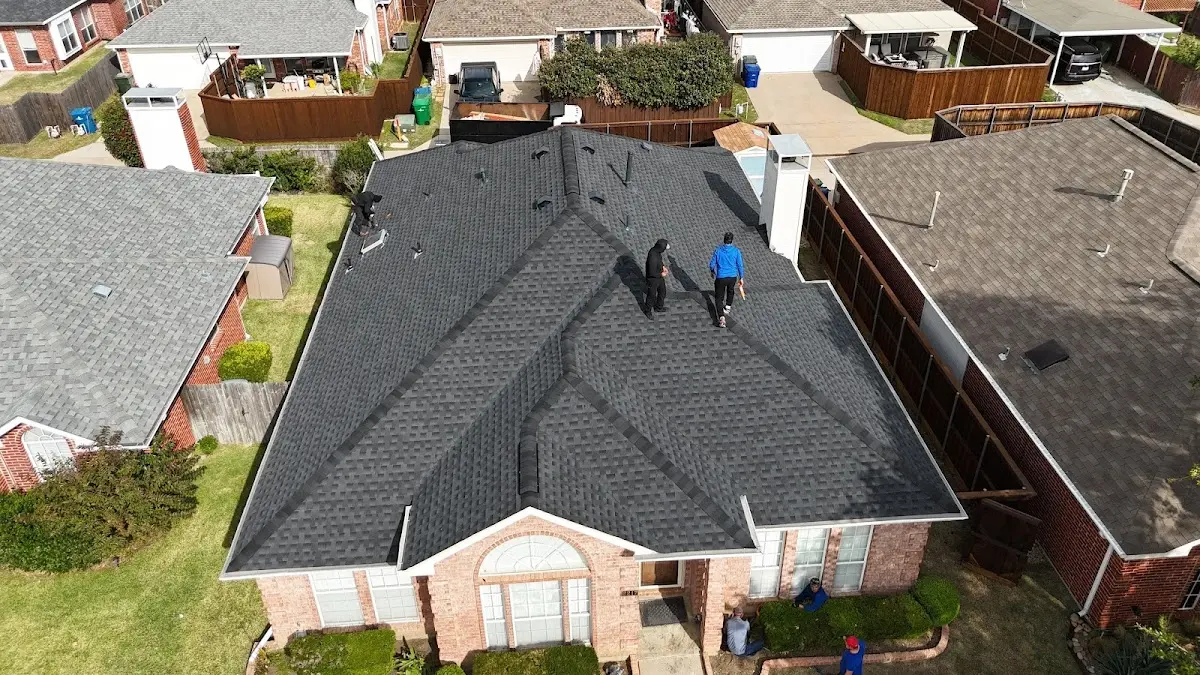 Slate & Tile Roof Repair work in progress on a Superior property